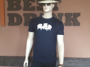 Modré pánské bavlněné tričko s potiskem Vybrat velikost: XL