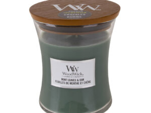 WoodWick Mint Leaves & Oak glass medium