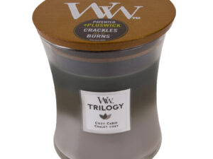 WoodWick Trilogy Cozy Cabin glass medium