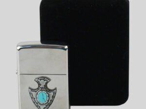 Zippo chrom Emblem Turquoise Shield 1310058