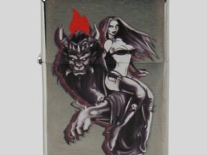 Zippo chrom gebürstet color BS Deamon Lion 2001566