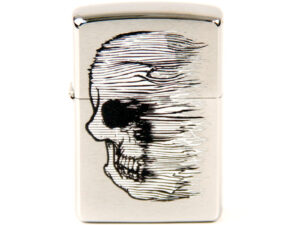 ZIPPO chrom gebürstet color "Skull Lined" 60004413
