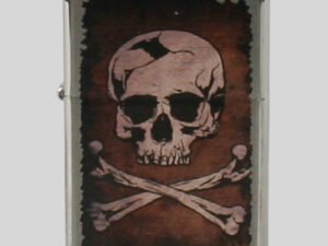 Zippo chrom gebürstet Emblem Bad Skull 2002446