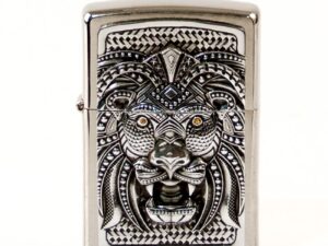 ZIPPO chrom gebürstet Plakette "Art Lion" 2005906