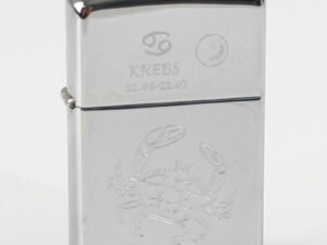 Zippo chrom poliert Krebs Ha in kleiner Holzbox