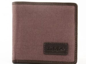 Zippo Herren-Geldbeutel quer Textil/innen Leder Mocca/grau