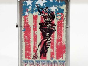 Zippo street chrom color Flag and Torch 2002523