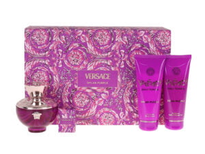 Versace Dylan Purple Set: EdP 100 ml + Bath and Shower Gel 100 ml + BL 100 ml + EdP 5 ml