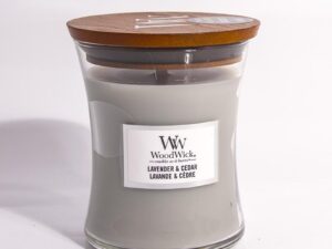 WoodWick Lavender & Cedar glass medium