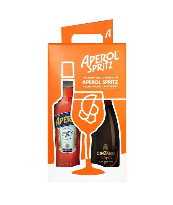 Aperol + Cinzano To-Spritz Gift Box 11,26% 1,45 l - investiční alkohol